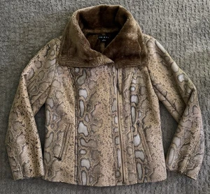 Tribal Marken Jacke Plüsch Kunstfellfutter Schlangenleder Muster wunderschön! EUC Gr. S - Bild 1 von 10