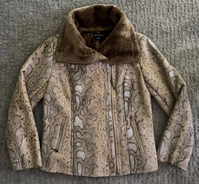 Tribal Brand Jacket Plush Faux Fur Lining Snakeskin Pattern Gorgeous! EUC Sz S - Image 1 of 4