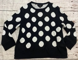 SUÉTER JESSICA SIMPSON Talla L Negro Blanco Lunares NUEVO - Imagen 1 de 6