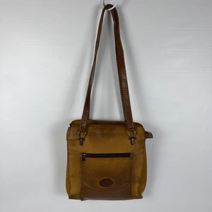 Vintage American Angel Echtleder Handtasche mehrere Fächer Beuteltasche/Schultertasche - Bild 1 von 23