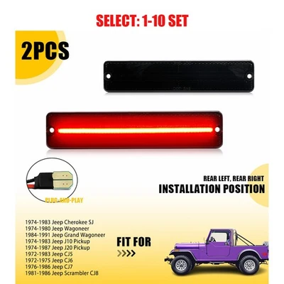 Luces marcadoras laterales ahumadas 2-20x para Jeep CJ5 CJ6 72-91 Scrambler CJ8 Cherokee SJ Foto 1 de 4