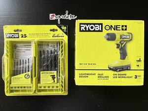 Ryobi ONE+ 18V Cordless 3/8 in. Drill/Driver & Drill Bits Combo PCL201/A972502 - Picture 1 of 7