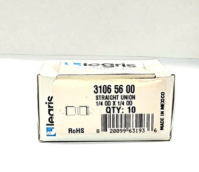 Legris 3106 56 00 Box of 10 Union Fittings 1/4" Tube Size New - Image 1 of 2