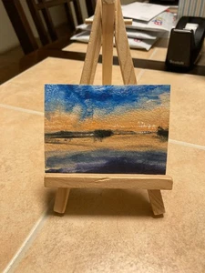 ACEO Original Art Painting Miniature card Mini ATC Scenery Landscape - Picture 1 of 1