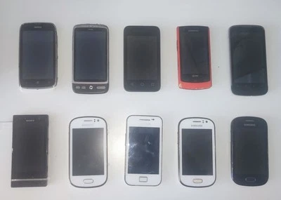 Job lot Of 10X Nokia HTC Samsung Sony ZTE Alcatel Untested - Image 1 of 2
