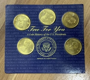 Free For You 1997 Storia dei Presidenti degli Stati Uniti Set di 5 monete in ottone massiccio da collezione - Foto 1 di 2