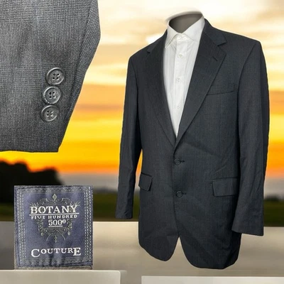 Abrigo deportivo Botany 500 Couture hecho en EE. UU. para hombre 40L gris multicolor lana a cuadros Foto 1 de 4