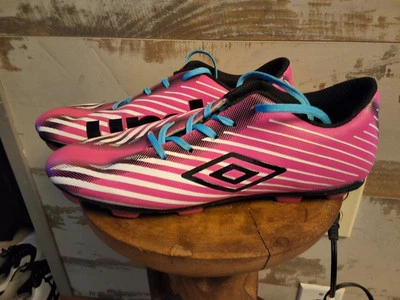 Umbro Girls Arturo 2.0 Soccer/Softball Cleats Pink & White Stripe Size 5 US - Image 1 of 4