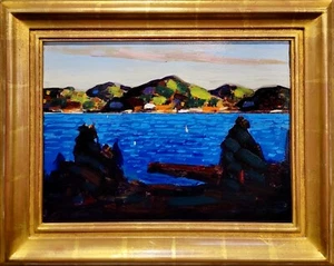 Conrad Buff - Blue Lake in a California Sunset Landscape -Oil painting - Picture 1 of 8