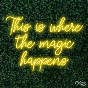NEW "THIS IS WHERE THE MAGIC HAPPENS" 30x22 LED SIGN COLOR OPTION REMOTE LF161 - Picture 1 of 4