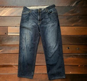 Land’s End 40x27 Traditional Fit Tapered Leg 47 Indigo Men’s Dark Denim Jeans - Picture 1 of 16