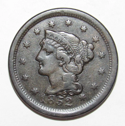 1852 Braided Hair Large Cent FINE (F2) Cover