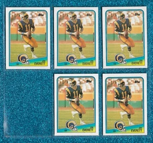 NM-MINT OR BETTER (5) CARD LOT 1988 TOPPS #288 JIM EVERETT RAMS SAINTS PURDUE - Picture 1 of 1