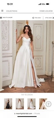 moonlight wedding dress .ivory. Size 8. Custom finishes. New, never worn - Image 1 of 4