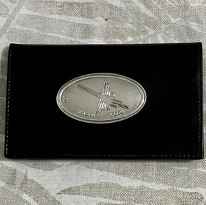 BUSINESS CARD HOLDER/WALLET ESPRESSO BROWN .950 SILVER PLATE "NASCA PERU" - Picture 1 of 3