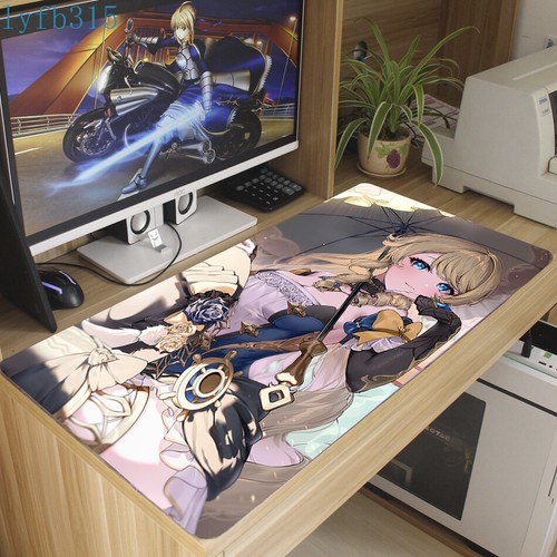 Genshin Impact Navia Anime Non-Slip Keyboard Mouse Pad Playmat Mousemat ...
