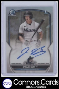 CB Jacob Berry Auto 2023 1st Bowman Chrome #CPA-JB Chrome Refractor /499 - Picture 1 of 2
