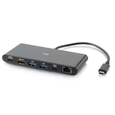 USB-C® 6-in-1 Mini Docking Station w/HDMI®, Ethernet, USB & Power Delivery-C2G - Image 1 of 4