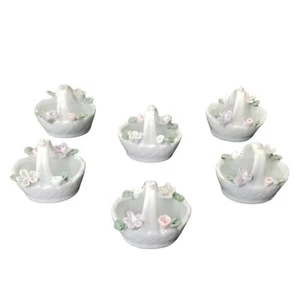 Miniatur Porzellan Blumen Korb Figuren Ostern Tee Party Bridal Shower Set / 6 - Bild 1 von 12