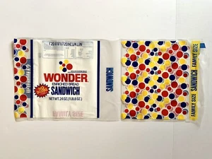 Nuevo de Lote Antiguo Wonder Bread Saco Bolsa Plástico Sin Usar Sándwich Lunares Película Utilería - Imagen 1 de 6