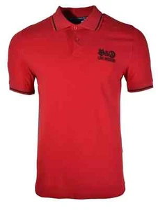 Love Moschino Poloshirt M Herren Slim Fit Rot Schwarz T-Shirt Peace Zeichen G... - Bild 1 von 3