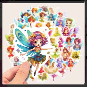 DISNEY 50 WATERPROOF CARTOON STICKERS LAPTOP, WATER BOTTLE FAIRIES D1-B11 - Picture 1 of 1