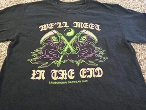 Samborghini Sadwear 2019 T-Shirt Herren Medium Schwarz Kurzarm Rundhals Baumwolle - Bild 1 von 6