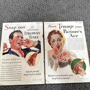 Coca-Cola Advertising National Geographic Aug & Sept 1933 Ads Soda Refreshment - Picture 1 of 10