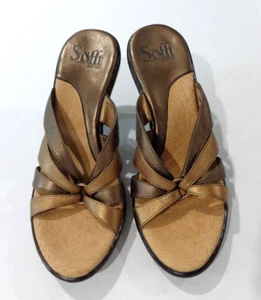 Sofft Women's Sandal Bronze/Gold Leather Slip-On Pump Heel Size 7.5M - Picture 1 of 6