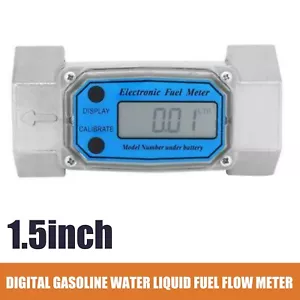 NPT 1.5in 120L/MIN LED Turbine Digital Diesel Fuel Flow Meter Gear Flow Gauge - Picture 1 of 8