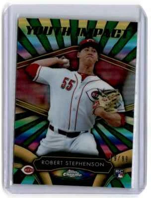 2016 Topps Chrome Youth Impact Green Robert Stephenson Rookie 99/99 Cincinnati - Image 1 of 2