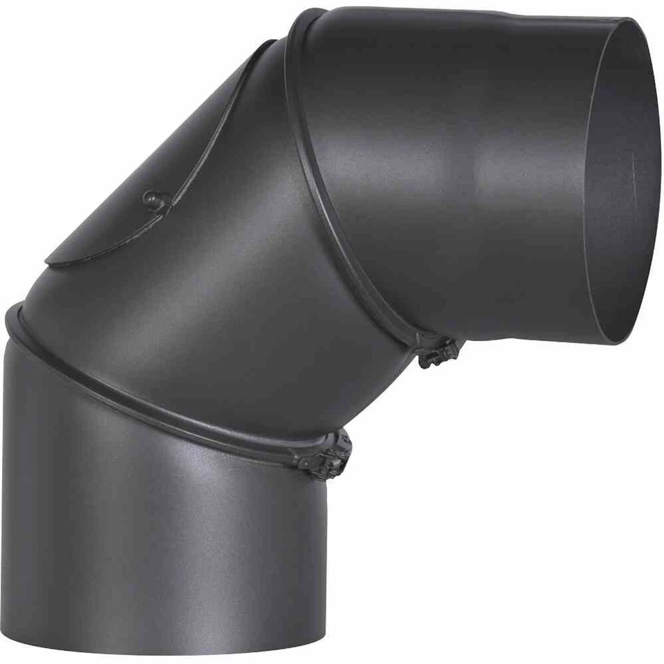 Firefix Ofenrohrbogen mit Putztür - 150mm, Schwarz