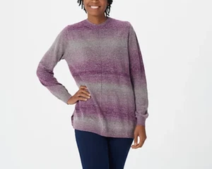 LOGO by Lori Goldstein - Space Dyed Striped Sweater - Charisma - Bild 1 von 5