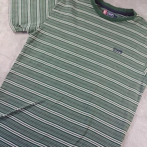 Camisa Chaps Ralph Lauren Para Hombre L Verde Blanca Negra Rayas Logo Algodón Cómoda - Imagen 1 de 9