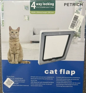 4 Way Locking Cat Flap-Brown Size XL - Picture 1 of 3