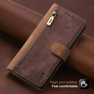 For iPhone 13 Pro Max 12 11 7 8 XS SE3 Magnetic Zipper Wallet Case Stand Cover - Image 1 of 4