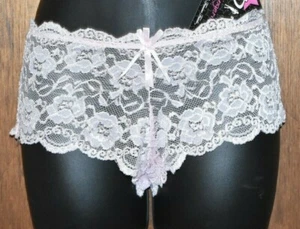 NWT Pink Lace Diva Lingerie Boyshorts Panties Panty Size Small - Picture 1 of 8