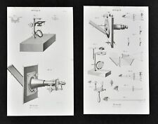 1859 Didot Prints x 2 Antique Microscope Optics & Lenses Light Refraction Mirror