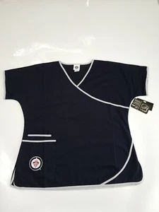 Scrub Dubz Winnipeg Jet's NHL Scrub Top Women size XL Navy Blue - Picture 1 of 9