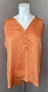 The Limited Damen L orange ärmellose Rayon & Baumwolle ärmellose Tunika Bluse - Bild 1 von 10