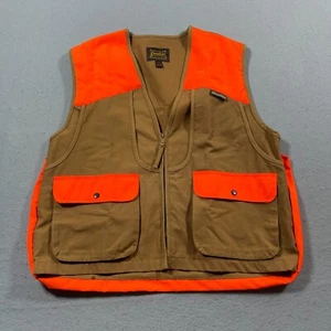 Gamehide Hunting Vest Men L Orange Brown Safety Blaze Canvas Zip - Picture 1 of 11