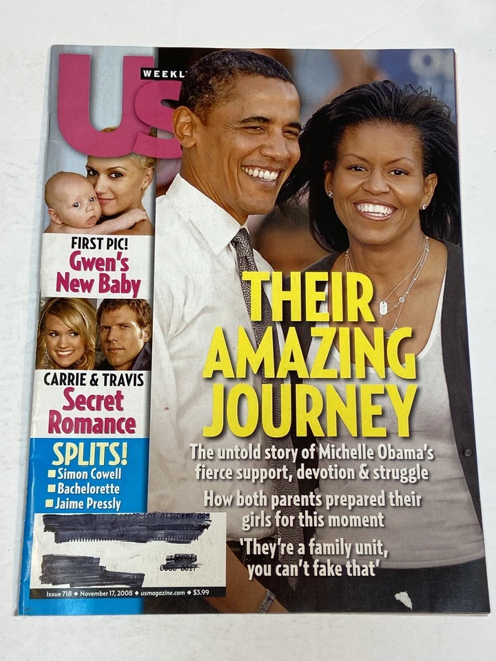 US Weekly Magazine Nov 2008 Barack Obama Michelle Carrie Underwood Gwen Stefani - Image 1 of 1