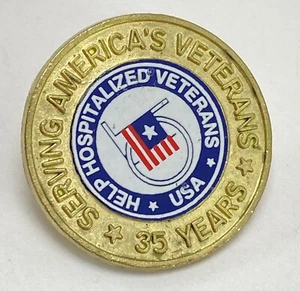 Vintage Lapel Hat Pin Serving Hospitalized America's Veterans 35 Years Of Helpin - Picture 1 of 3