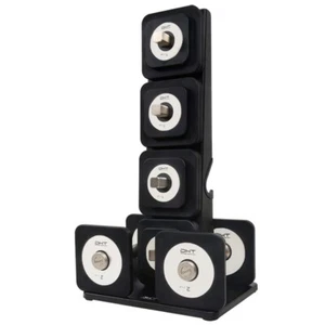 DHT D100 Adjustable 1.8-22 lb Dumbbell Set Black Rubber Coated Showpiece - Picture 1 of 11