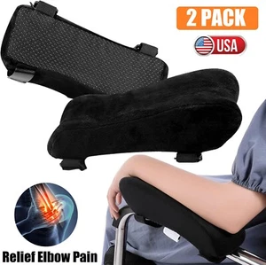 2PCS Thick Memory Foam Chair Armrest Pads Office Chair Arm Elbow Rest Covers USA - Picture 1 of 12