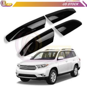4x Roof Rack Cover For 2008-2013 Toyota Highlander Roof Side Rail Black Cover - Foto 1 di 8