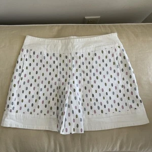 Nuni Paris weiß Plissee Golf Tennis Skort Punkte Print 4 Taschen Gr. 38 / S - Bild 1 von 6