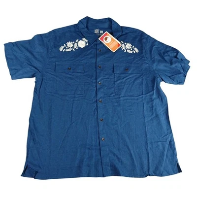 Camisa Polo Mes Herencia Latina Para Hombres XXL 2XL Azul Floral Bordado Objetivo Nueva con Etiquetas Foto 1 de 4