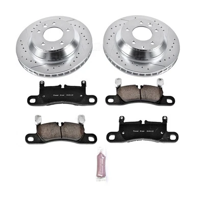 For Porsche Cayenne 2011-2012 PowerStop Rear Brake Pads and Rotors Kit DAC Foto 1 de 2