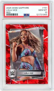 2025 Topps Chrome Sapphire WWE Lola Vice Red /5 5/5 - PSA 10 - Bild 1 von 2